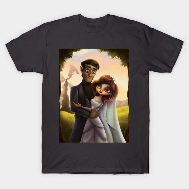 frankenstein wedding T-Shirt by The Art of William